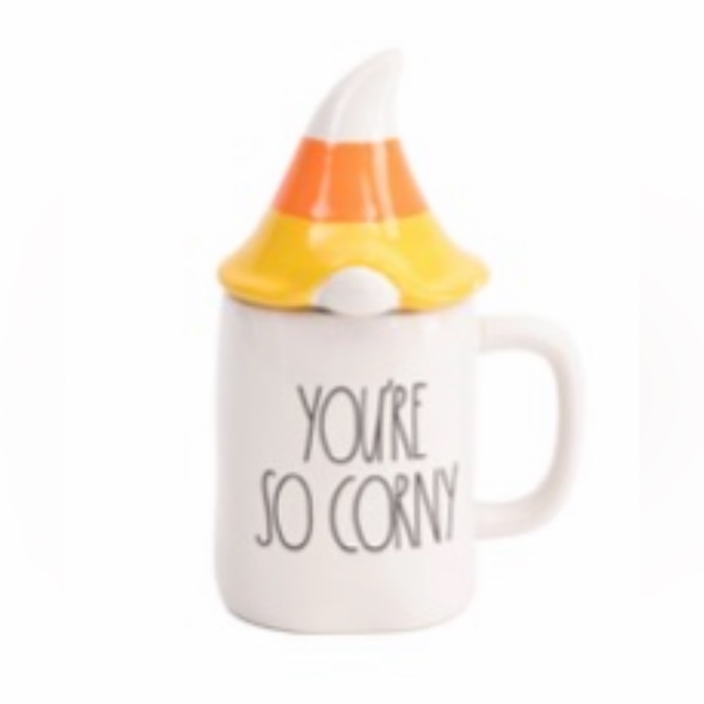 Rae Dunn Halloween You’re so Corny Figure Mug with lid. New in box